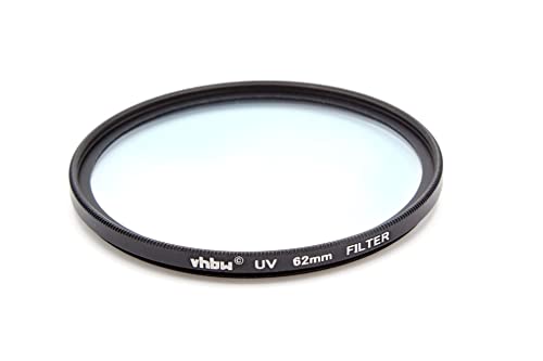 vhbw Filtre UV Universel pour Les objectifs d'appareil Photo de Filetage 62mm - Filtre de Protection UV, Noir
