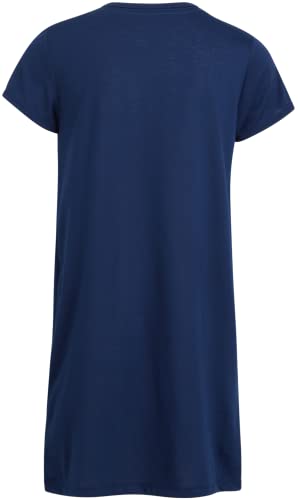 Rene Rofe Girls' Pajamas - Short Sleeve Sleep Shirt Nightgown (4 Pack), Size 10/12, Grey Mermaid/Pink Butterfly #TOP5