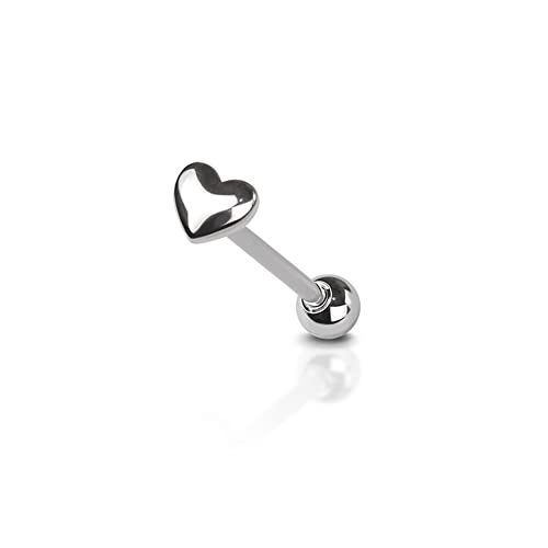 BlackAmazement Piercing para lengua de acero inoxidable 316L, con...