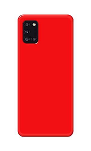 Image of Printed Hard Back Cover Case for Samsung Galaxy A31 Back Cover (Plain Red) -1803