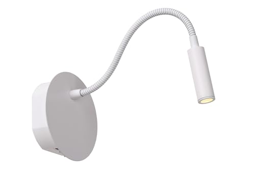 Lucide JOLIJN IP20 White Rechargeable LED Bedside Lamp, Reading Study Bedroom Office Lamp 2W - H 3.6cm