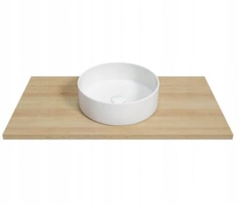 DomoDomo - Umywalka nablatowa okrągła 36 x 36 x 12 cm – ceramiczna umywalka łazienkowa, biała – mała umywalka bez otworu na kran i bez przelewu, do blatu pod umywalkę/WC dla gości