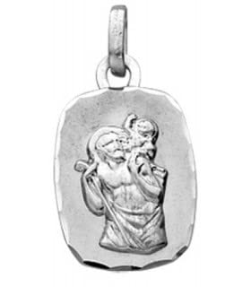 Médaille Saint Christophe en Or Blanc 750 millièmes pour homme et femme