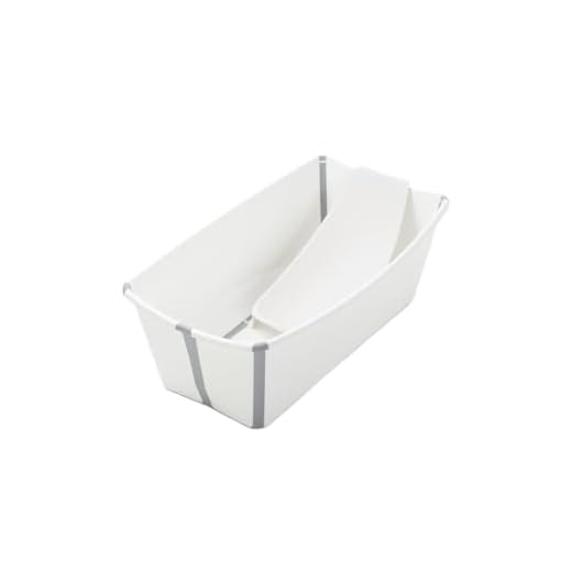 STOKKE® Flexi Bath® Bundle – kombination av badkar för spädbarn, småbarn och barn och ett nyfödd stöd – färg: Vit