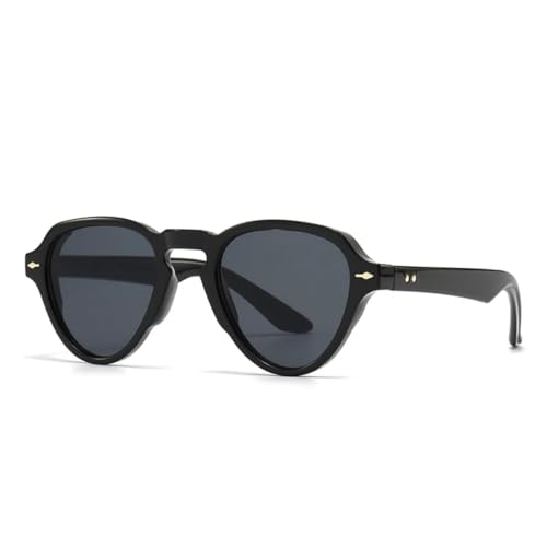 Lunettes de soleil rondes rétro chic pour homme et femme style littéraire moderne