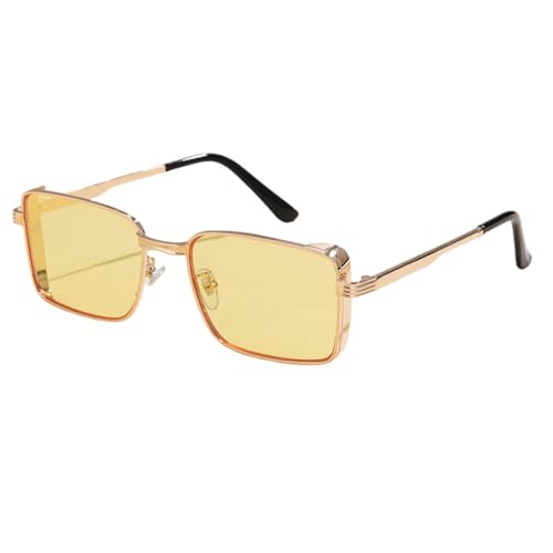 Lunettes de soleil steampunk en métal rétro et rectangulaire de luxe