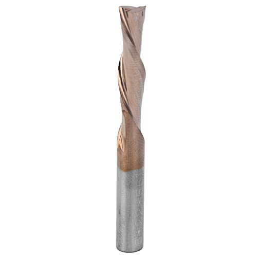 Double Edged Tungsten Steel Milling Cutter, Straight End Bit for Woodworking, Smooth Cutting, Non Stick Crumbs, Bronze Color, Sturdy and Long Service Life, Ideal for Precision (6 * 6 * 22 * 60mm)