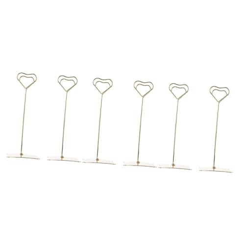 Operitacx 6 Pièces Dossier Porte-Photos Porte-Numéro De Table Support pour Buffet Trombone Porte-Mémo Porte-Menu Support en Acier Inoxydable Menu Clips Menu Support De Table