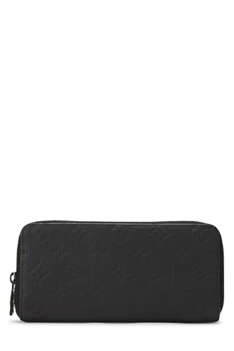Pre-Loved Black Monogram Taurillon Zippy Vertical Wallet, Black