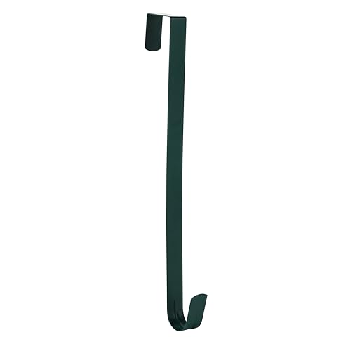 Image of Slim Over The Door Wreath Hanger for Front Door, 15 inch Green 1 Pack | Damage-free wreath holder, Easy to Use and Reusable Door Hook for Christmas, Thanksgiving, Halloween and Daily Decor