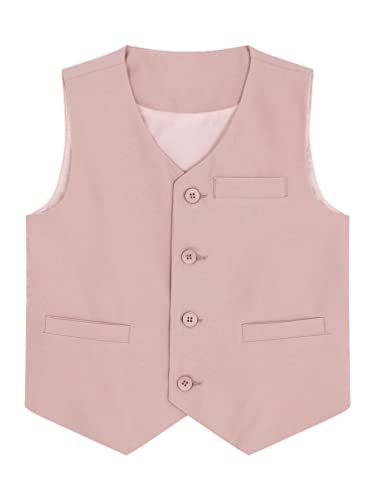 Sywiyi Kids Boy's 4 Button-Down Formal Suit Vest Waistcoat Formal Wedding Birthday Party Vest
