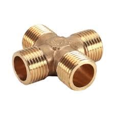 Brass 1/2" inch male BSP thread on four sides four way cross connector - 1 No-picture-14