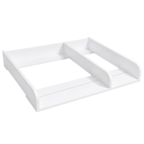 ComfortCove Plan à langer, Rangement latéra, Côtés Arrondis, 80 cm, Blanc