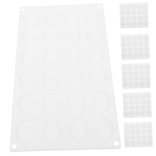 WRITWAA Molde Cilíndrico de Silicona para de Cera Resistente al Calor y Reutilizable Kit de DIY para Decoración de Postres y Manualidades Cavidades Redondas con Adhesivo Doble Cara