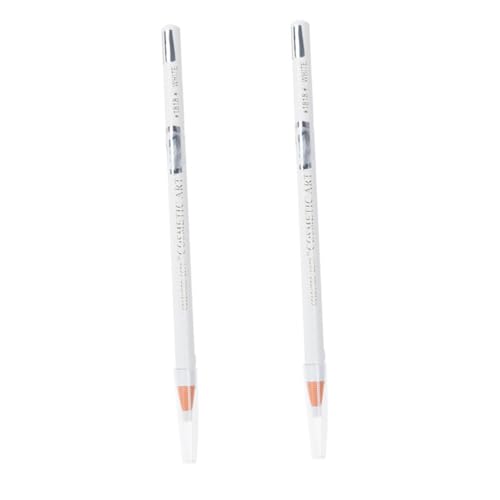 Generic 2pcs Pencil Highlighter Nail Striping Brush Eyeshadow Kits Brow Chalk Cream Gel Spray Stain Lip Stickers Eyeliner Pen Makeup White