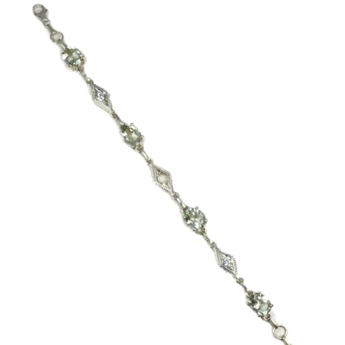 Bracelet émeraude naturelle et argent 925 de haute joaillerie pour femme