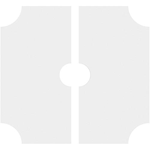 Image of Ekena Millwork CMP30LE2-05000 Locke Architectural Grade PVC Contemporary, Two Piece Urethane Ceiling Medallions 30 inchOD x 5 inchID x 18 inchC x 1 inchP
