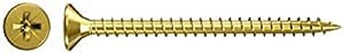 fischer Vite per truciolato 4,5 x 50 mm, testa svasata, zincata gialla, filettatura completa Phillips PZ