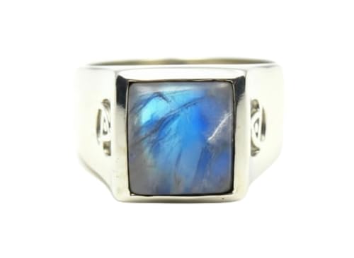 Image of Choose Your Color Mens Bold Ring 925 Sterling Silver Gemstone Wedding Engagement Statement Ring Birthstone Solitaire Jewellery Ring Sizes 4, 5, 6, 7, 8, 9, 10, 11, 12, 13,