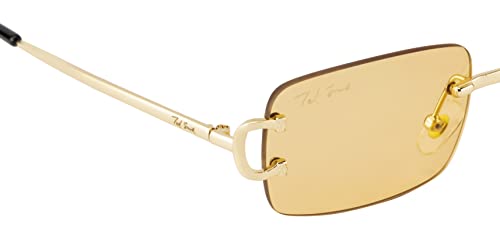 Image of Ted Smith Mens Womens Polycarbonate Uv Protection Metal Rectangular Sunglasses