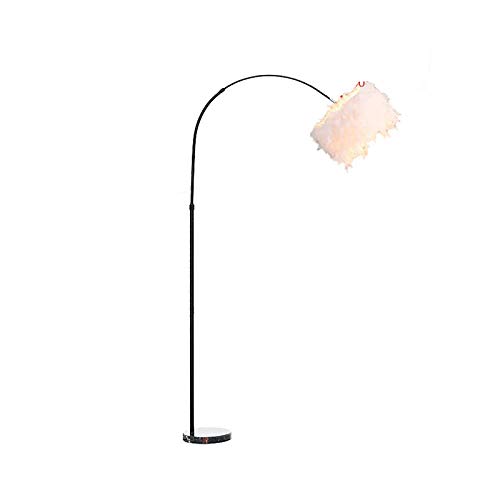 Lámpara de pie con plumas y tono transparente ideal para iluminar tu dormitorio con estilo nórdico