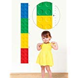 Building Block Growth Chart Fabric Wall Decal - Growth Chart Wall Art - Non-Toxic, Removable, Reusable, Respositionable