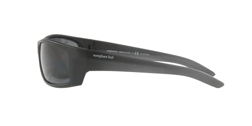 Sunglass Hut Collection Man Sunglasses Matte Black Frame, Polar Dark Grey Lenses, 63MM2