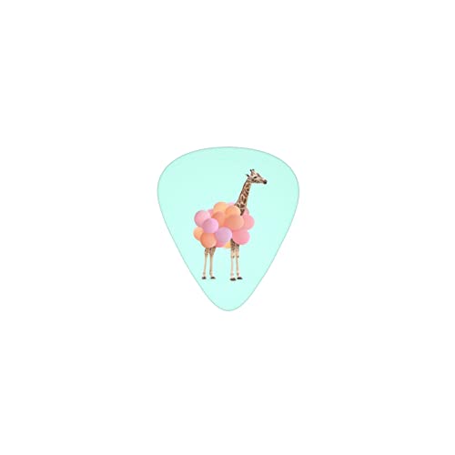 キリンと風船 デザインギターピック guitar pick ティアドロップ型 エレキギター/アコースティックギター/クラシックギター/ベース等の練習に最適な12枚セット