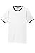 Apparel Globe Men's Core Cotton Ringer T-Shirt, White/Jet Black, Large