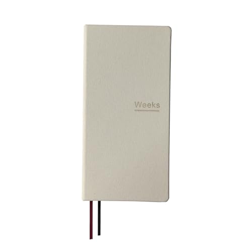 Undated Weekly Planner Notebook Pocket Organizer Appointment Book Journal Notebook A6 Week Plan Notepad (Beige)