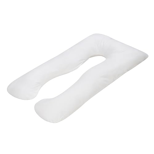 Image of Pregnancy Pillows for Sleeping, U Shaped Full Body Pillow 55 Inch, Maternity Pillow Support for Belly, Back, Legs and Hip with Removable Cover, White