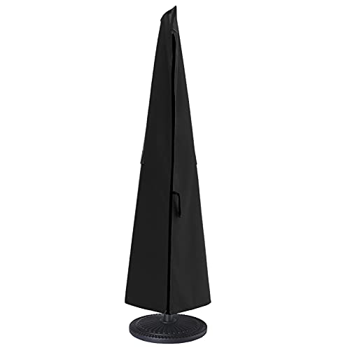 OUTDOOR WIND Patio Umbrella Cover with Zipper,600D Waterproof Outdoor Umbrella Cover for 6.5FT to 14FT Umbrellas,Black