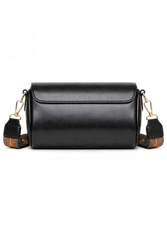 Image of Vintage Leather Crossbody Sling Bag with Decorative Patterned Strap for Daily Use, Travel & Shopping, Phone Purse with Adjustable Strap - Lightweight Casual Trendy Bag for Ladies & Girls