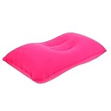 FOMIYES Almohada Inflable para Camping Rectangular 27x43 Cm, Cojín de PVC Resistente Color Rosa Fucsia, Ligera y Compacta para Viajes, Senderismo y Uso al Aire Libre