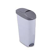 Contenedor Higiénico Agat Mini con Pedal 54x30x18 cm | Cubo Sanitario de Polipropileno con Tapa Ciega y Filtro Enzimático | Papelera para Compresas y Tampones | Uso Profesional Baños Públicos (Gris)