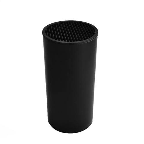 Bloque de cuchillos redondo universal, soporte universal para cuchillos sin cuchillos, organizador de cuchillos pequeño que ahorra espacio para encimera (negro)