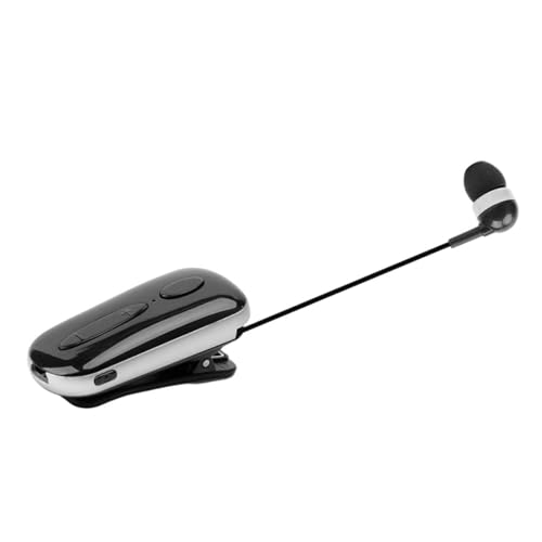 Écouteurs sans fil à clip K36 noir intra-auriculaire avec fil rétractable léger pour sport