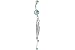 14G 10 mm (3/8" Inch) 316L Surgical Stainless Steel Aqua Light Blue Double Gem with Feather and CZ Chains Navel Piercing Dangle Belly Ring Barbell