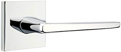 EMTEK Concealed Fastener Square Rosette Passage Set with Matching Finish Hermes Lever - Choice of 6 Finishes - C5110HERUS26 - Polished Chrome (US26)