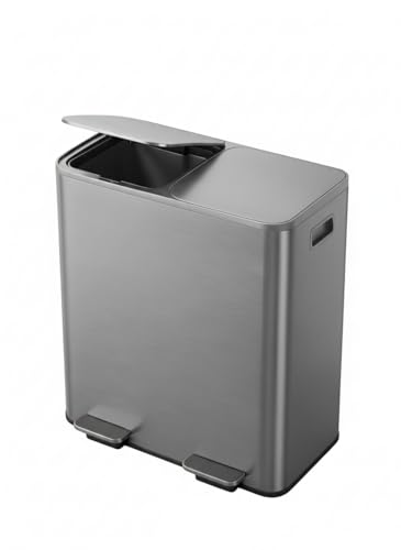 Garvee Trash Can, 2 x 8 gal (2 x 30 L) Garbage Can for Kitchen Dual Compartment Recycling Kitchen Step Trash Bin, Stainless Steel Trash and Recycle Bin Combo with Soft-Close Lid,Matte Grey - image 7