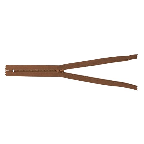 Image of Mandala Crafts 100 PCs Brown Closed-End 4 Inches Nylon Zippers for Sewing