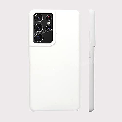 Image of LIRAMARK Liquid Silicone Soft Back Cover Case for Samsung Galaxy S21 Ultra (White)