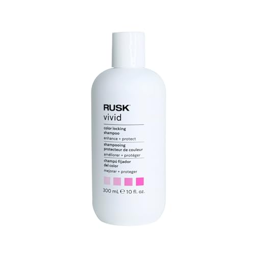 RUSK Color Locking Shampoo for Color Treated Hair - Vibrant Color Protecting Shampoo - Professional Care for Shine Strength & Lasting Results (10 fl oz)