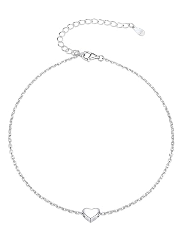 Silvora Pulsera de Tobillo Plata de Ley Serpiente Rosa Abalorio C...