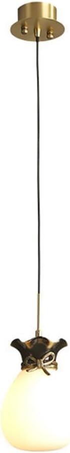 Lampe suspendue en cuivre de style chinois lustre verre 14 cm
