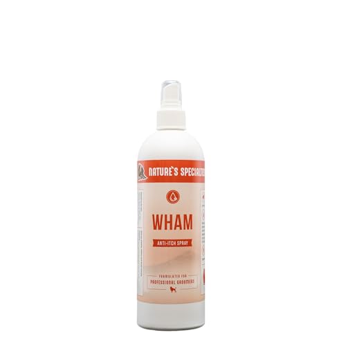 Nature's Specialties Wham Anti-Itch Medicated Dog Spray for Pets, Ready to Use, Instant Relief, Soothing, Sensitive Skin, Scratching, Made in USA, 16 oz
