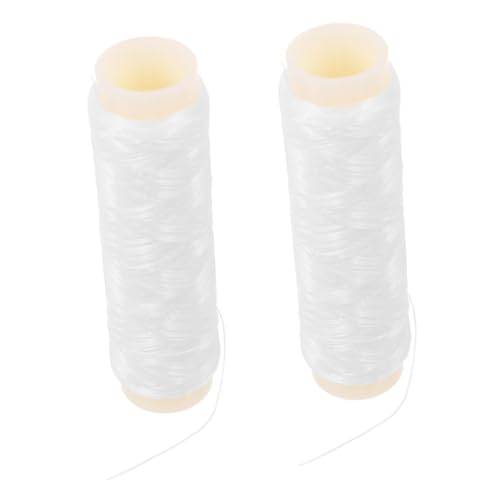 ifundom 2pcs Fishing Bait Elastic Thread Nylon Bait Tie Invisible Wraps Line Stretchy Tying Keeper Twine Spool for Saltwater Freshwater Fishing