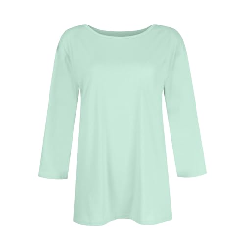 34-Length-Sleeve-Womens-Tops-Casual-Loose-Fit-Crewneck-T-Shirts-Cute-Solid-Summer-Tops-2024