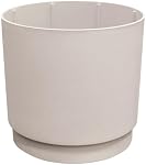 Tierra Verde Jardinière moderne auto-arrosante en plastique recyclé de 15" L x 15" H - Blanc coquille d'œuf, Intérieur/Extérieur
