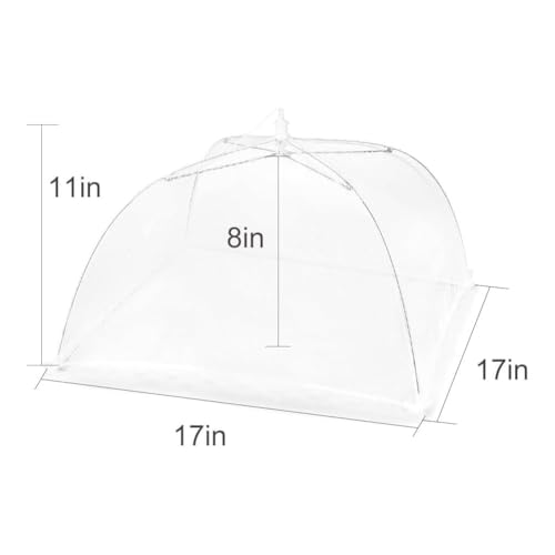 Image of VASISTHA Food Cover For Outside 1Pcs Reusable Food Tent Fruit Cover Pop-Up Food Nets Outdoors Mesh Screen Collapsible 17 CM,White (Pack of 2)